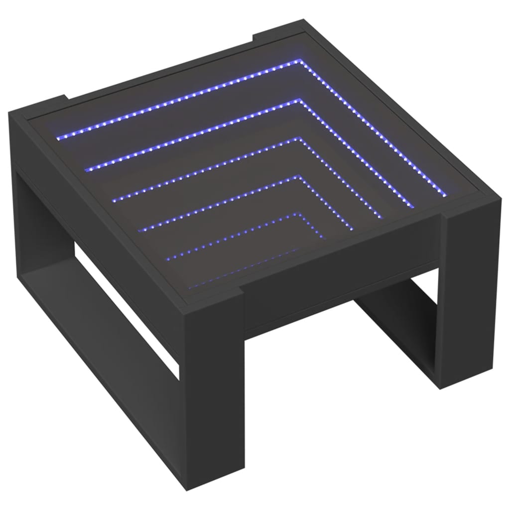 vidaXL Măsuță de cafea cu LED infinity, negru, 50x53x30 cm vidaXL Măsuță de cafea cu LED infinity, negru, 50x53x30 cm