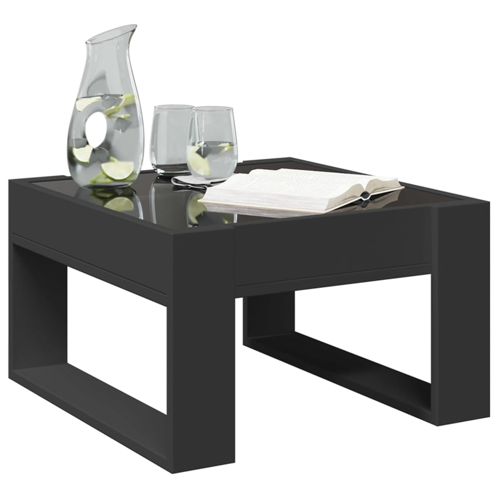 vidaXL Măsuță de cafea cu LED infinity, negru, 50x53x30 cm vidaXL Măsuță de cafea cu LED infinity, negru, 50x53x30 cm