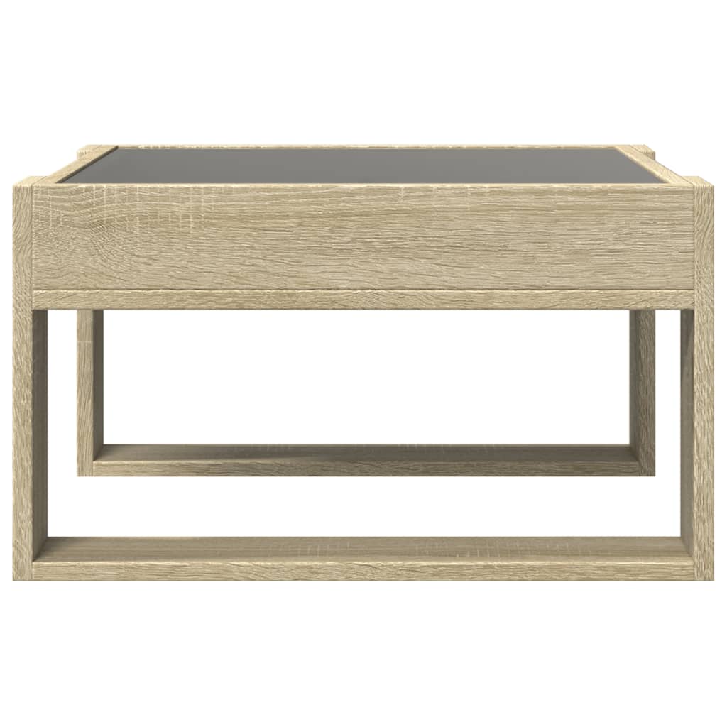 vidaXL Măsuță de cafea cu LED infinity, stejar sonoma, 50x53x30 cm vidaXL Măsuță de cafea cu LED infinity, stejar sonoma, 50x53x30 cm