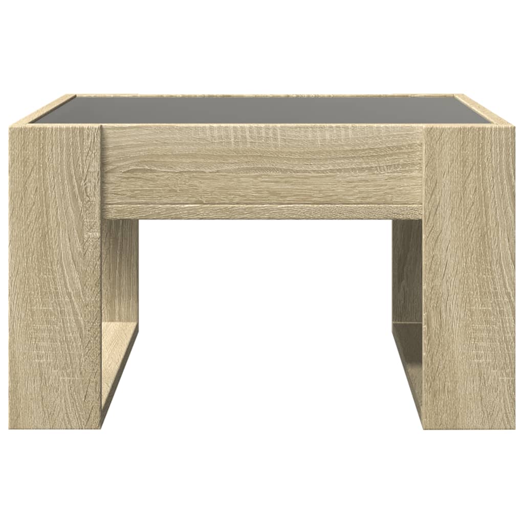 vidaXL Măsuță de cafea cu LED infinity, stejar sonoma, 50x53x30 cm vidaXL Măsuță de cafea cu LED infinity, stejar sonoma, 50x53x30 cm