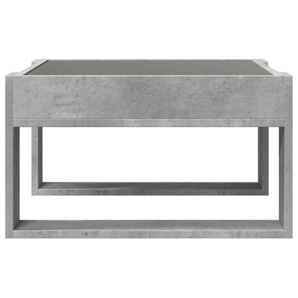 vidaXL Măsuță de cafea cu LED infinity, gri beton, 50x53x30 cm vidaXL Măsuță de cafea cu LED infinity, gri beton, 50x53x30 cm