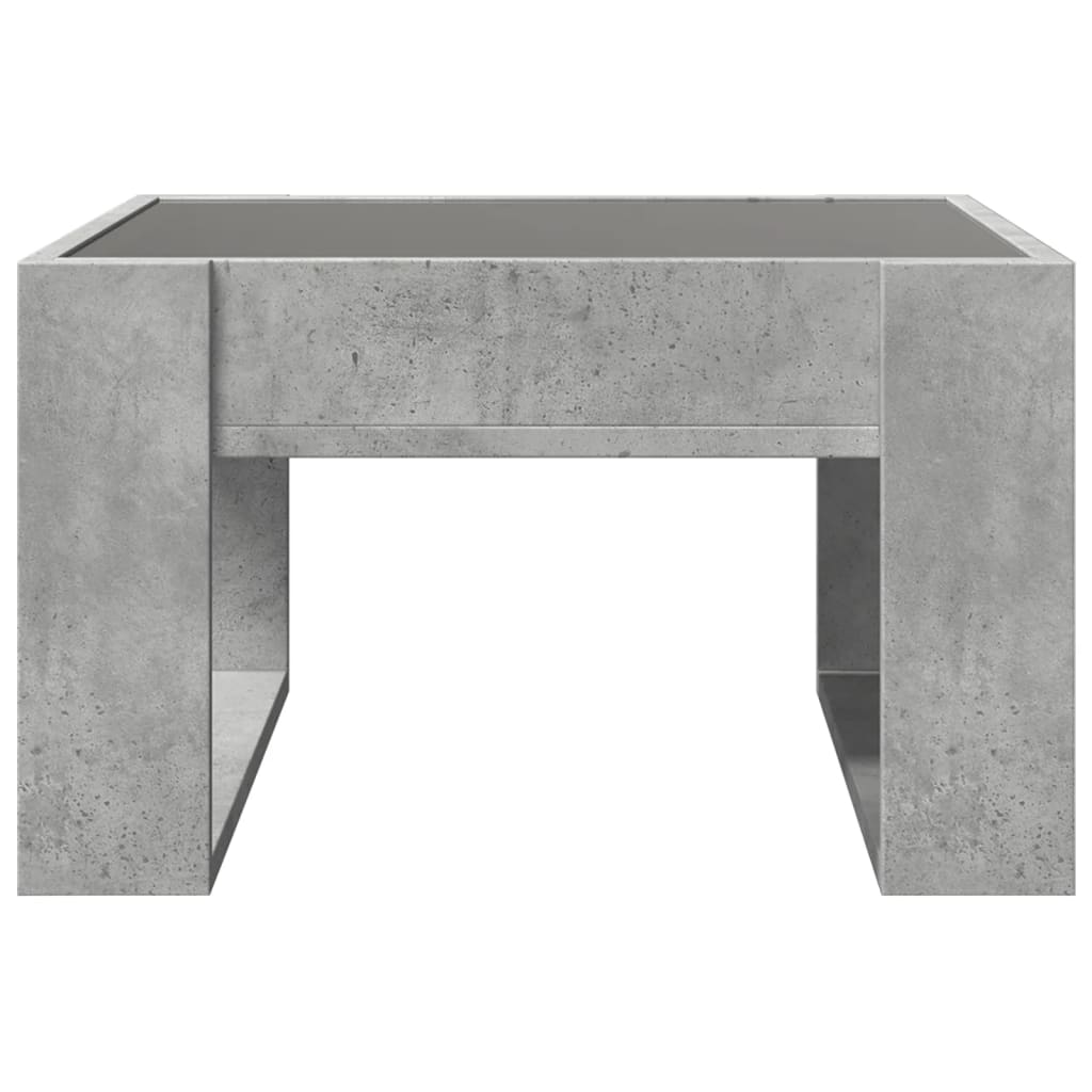 vidaXL Măsuță de cafea cu LED infinity, gri beton, 50x53x30 cm vidaXL Măsuță de cafea cu LED infinity, gri beton, 50x53x30 cm
