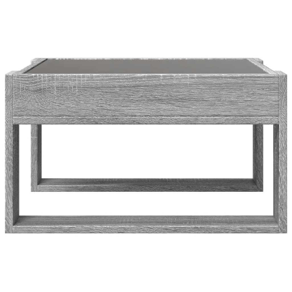 vidaXL Măsuță de cafea cu LED infinity, gri sonoma, 50x53x30 cm vidaXL Măsuță de cafea cu LED infinity, gri sonoma, 50x53x30 cm