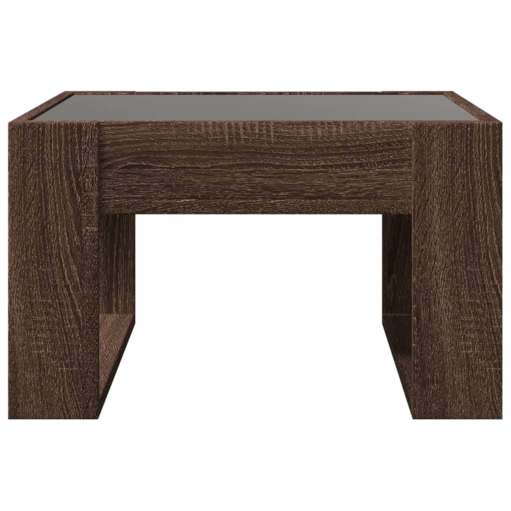 vidaXL Măsuță de cafea cu LED infinity, stejar maro, 50x53x30 cm vidaXL Măsuță de cafea cu LED infinity, stejar maro, 50x53x30 cm