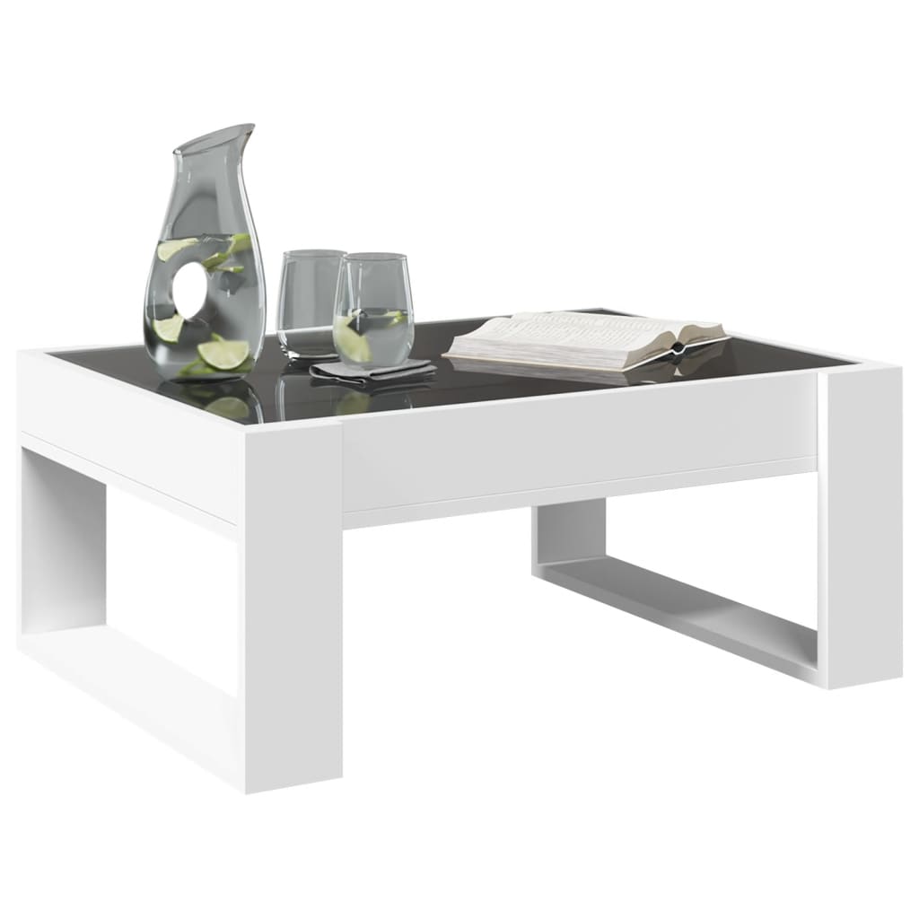 vidaXL Măsuță de cafea cu LED infinity, alb, 70x53x30 cm vidaXL Măsuță de cafea cu LED infinity, alb, 70x53x30 cm