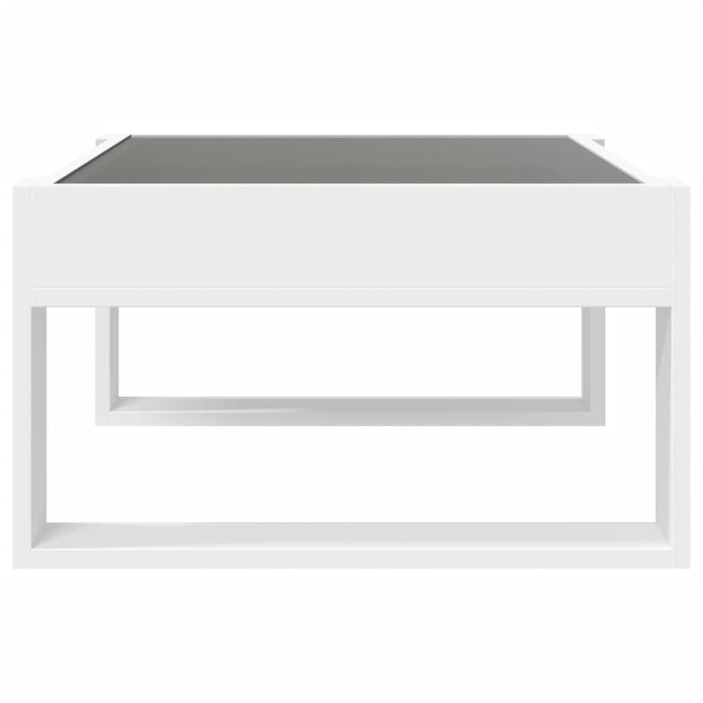 vidaXL Măsuță de cafea cu LED infinity, alb, 70x53x30 cm vidaXL Măsuță de cafea cu LED infinity, alb, 70x53x30 cm