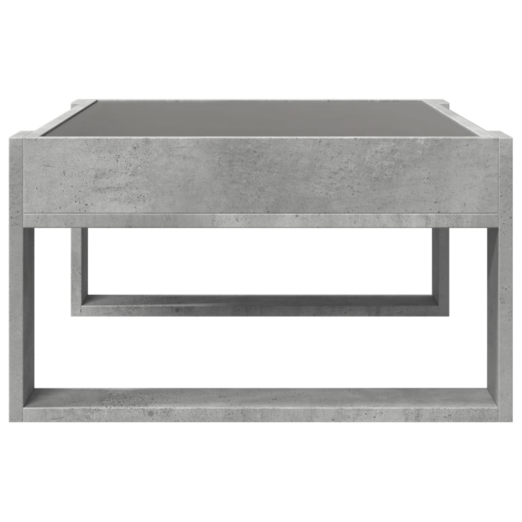 vidaXL Măsuță de cafea cu LED infinity, gri beton, 70x53x30 cm vidaXL Măsuță de cafea cu LED infinity, gri beton, 70x53x30 cm