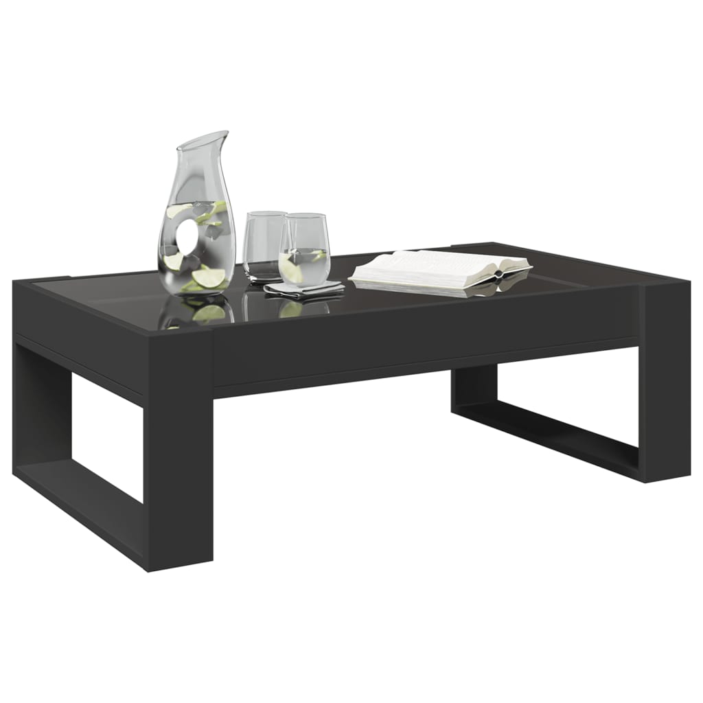 vidaXL Măsuță de cafea cu LED infinity, negru, 90x53x30 cm vidaXL Măsuță de cafea cu LED infinity, negru, 90x53x30 cm