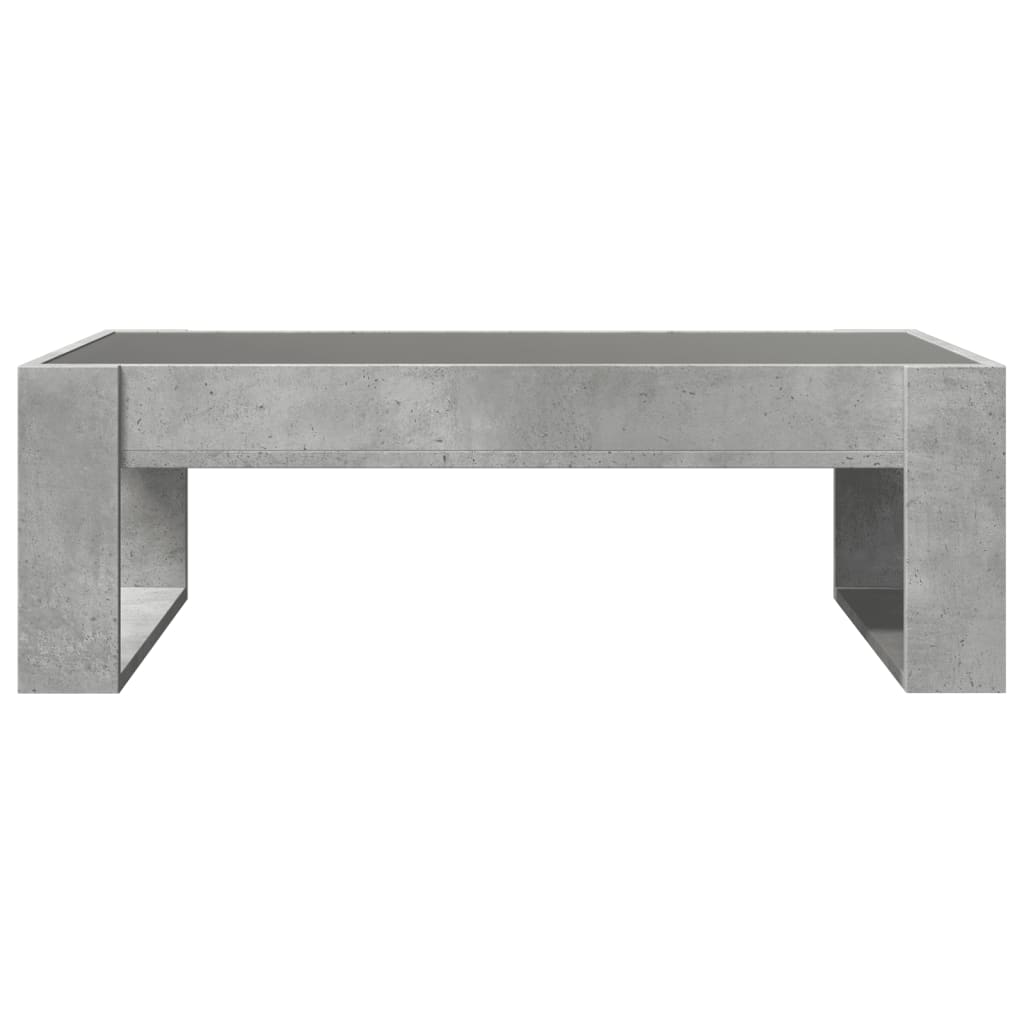 vidaXL Măsuță de cafea cu LED infinity, gri beton, 90x53x30 cm