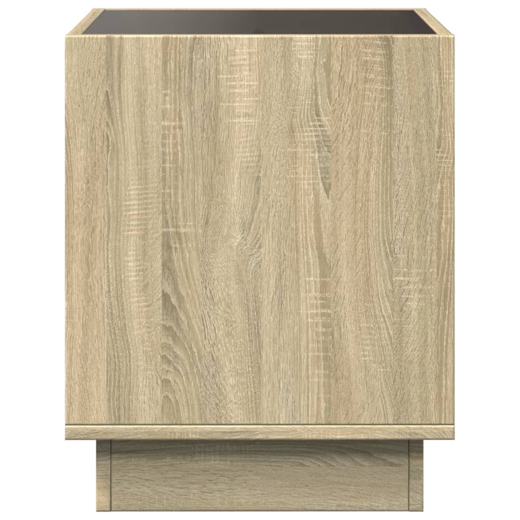 vidaXL Măsuță de cafea cu LED infinity, stejar sonoma, 40x40x50 cm vidaXL Măsuță de cafea cu LED infinity, stejar sonoma, 40x40x50 cm