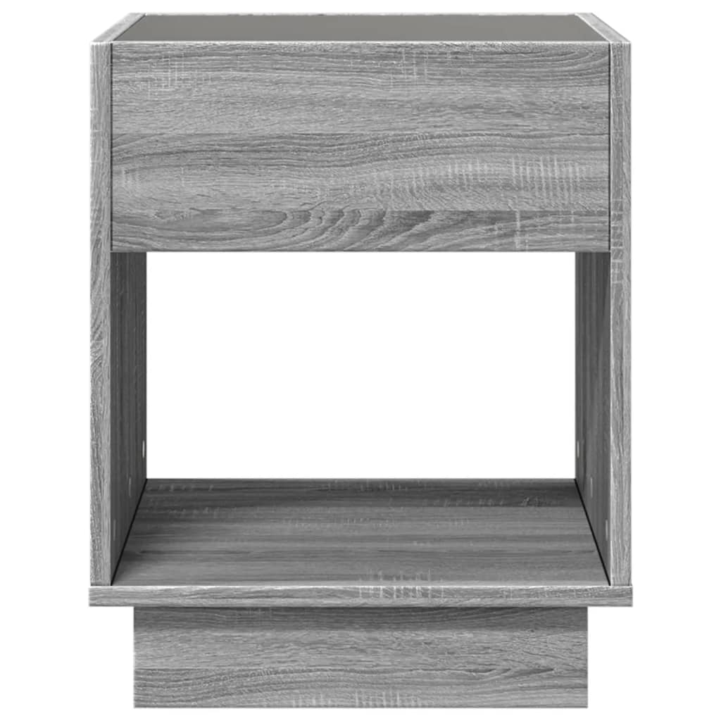 vidaXL Măsuță de cafea cu LED infinity, gri sonoma, 40x40x50 cm vidaXL Măsuță de cafea cu LED infinity, gri sonoma, 40x40x50 cm
