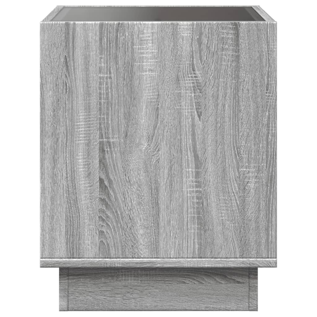 vidaXL Măsuță de cafea cu LED infinity, gri sonoma, 40x40x50 cm vidaXL Măsuță de cafea cu LED infinity, gri sonoma, 40x40x50 cm