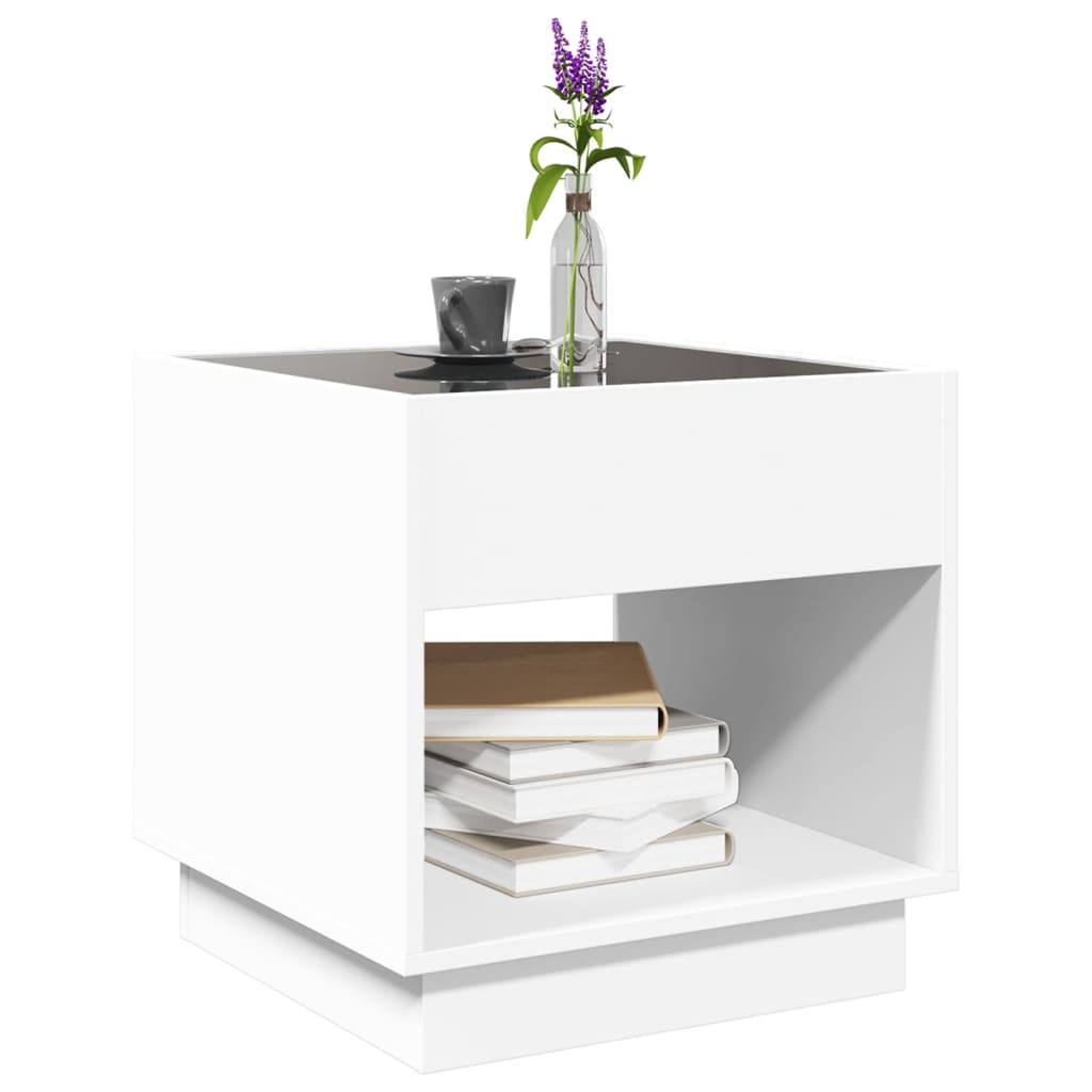 vidaXL Măsuță de cafea cu LED infinity, alb, 50x50x50 cm vidaXL Măsuță de cafea cu LED infinity, alb, 50x50x50 cm