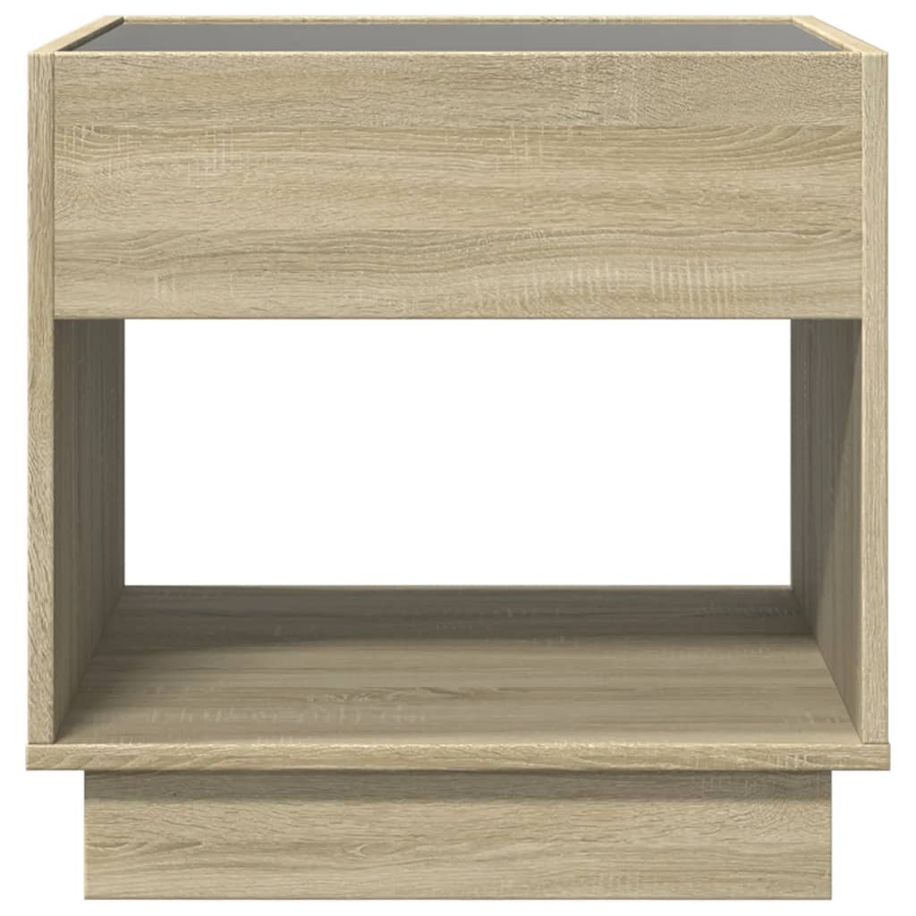 vidaXL Măsuță de cafea cu LED infinity, stejar sonoma, 50x50x50 cm vidaXL Măsuță de cafea cu LED infinity, stejar sonoma, 50x50x50 cm