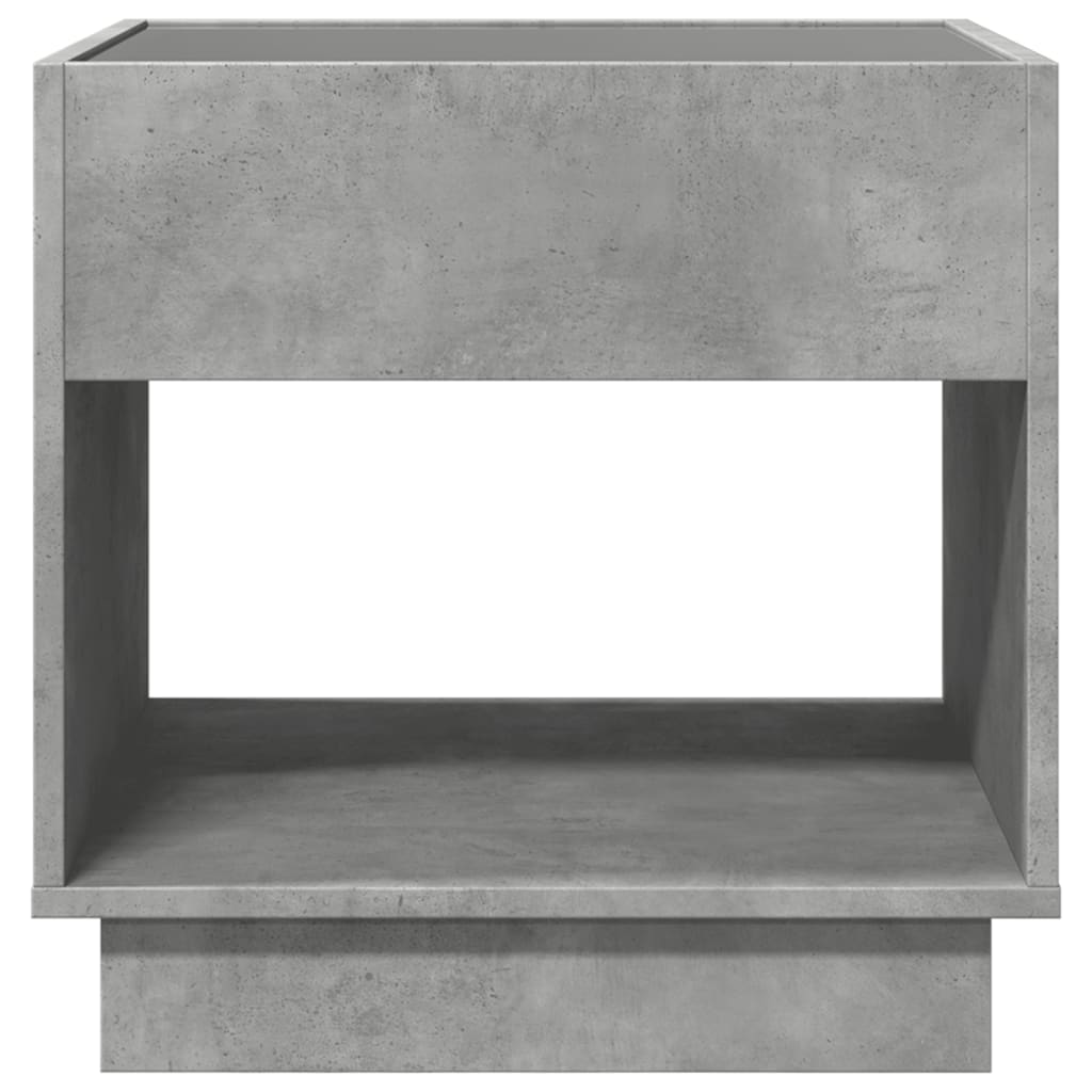 vidaXL Măsuță de cafea cu LED infinity, gri beton, 50x50x50 cm vidaXL Măsuță de cafea cu LED infinity, gri beton, 50x50x50 cm