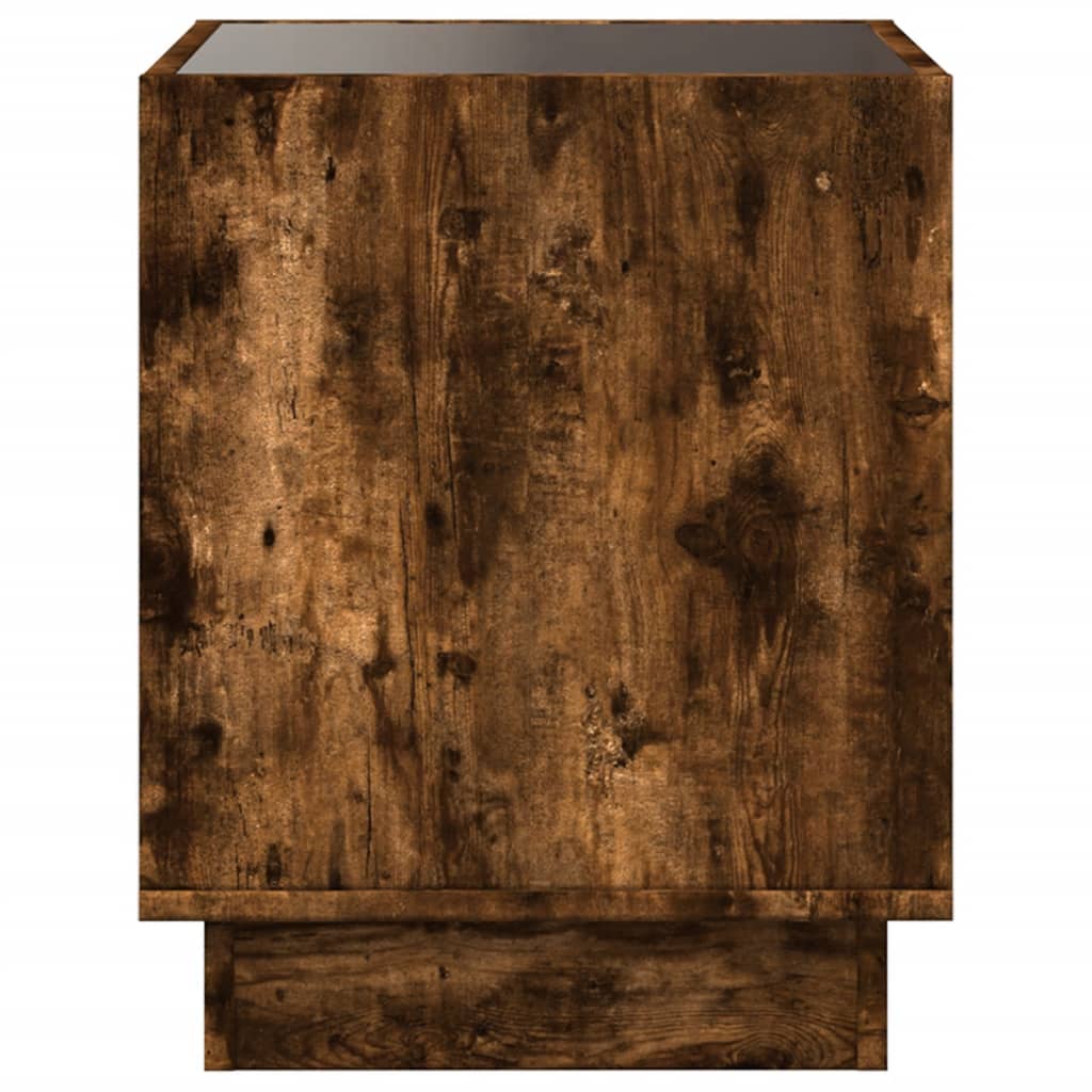 vidaXL Măsuță de cafea cu LED infinity, stejar fumuriu, 50x50x50 cm vidaXL Măsuță de cafea cu LED infinity, stejar fumuriu, 50x50x50 cm