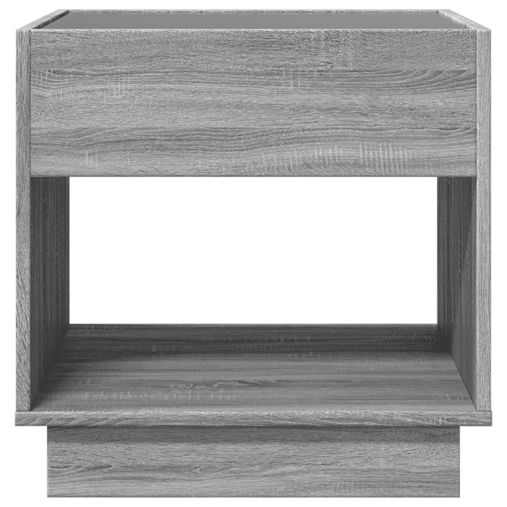 vidaXL Măsuță de cafea cu LED infinity, gri sonoma, 50x50x50 cm vidaXL Măsuță de cafea cu LED infinity, gri sonoma, 50x50x50 cm