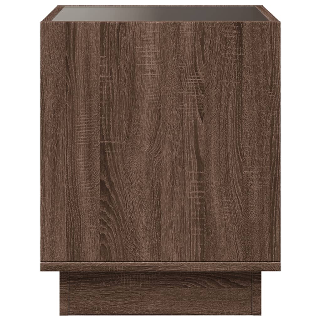 vidaXL Măsuță de cafea cu LED infinity, stejar maro, 50x50x50 cm vidaXL Măsuță de cafea cu LED infinity, stejar maro, 50x50x50 cm