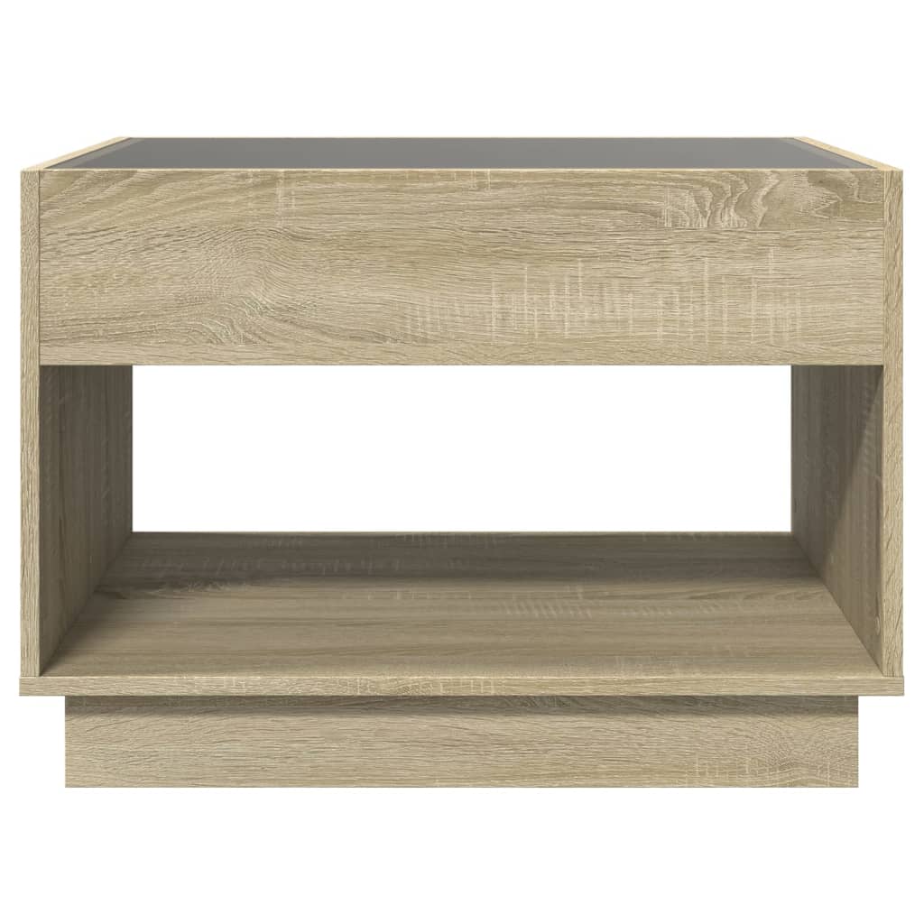 vidaXL Măsuță de cafea cu LED infinity, stejar sonoma, 70x50x50 cm vidaXL Măsuță de cafea cu LED infinity, stejar sonoma, 70x50x50 cm