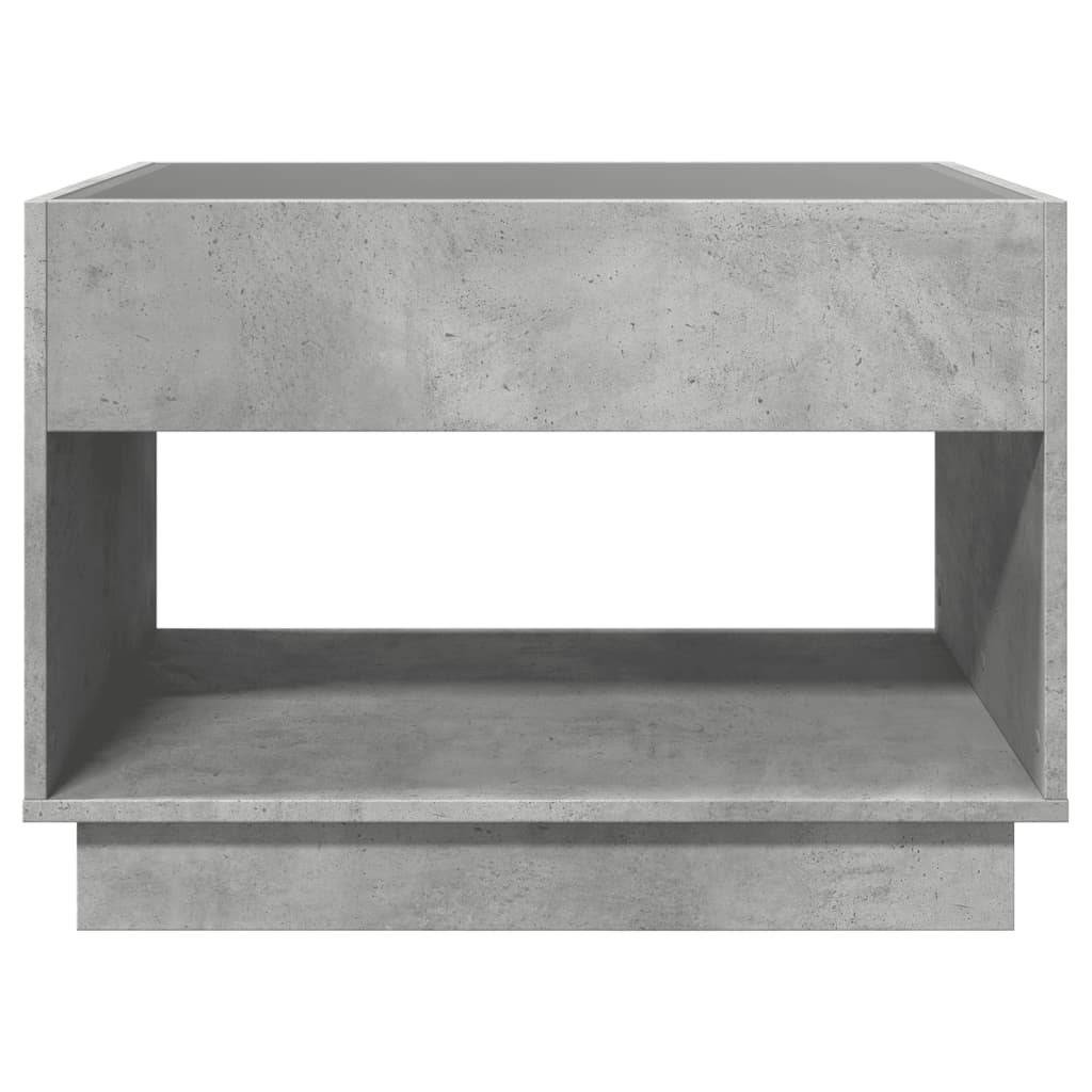 vidaXL Măsuță de cafea cu LED infinity, gri beton, 70x50x50 cm vidaXL Măsuță de cafea cu LED infinity, gri beton, 70x50x50 cm