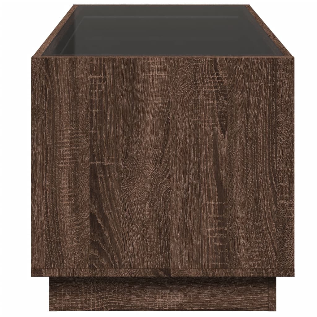 vidaXL Măsuță de cafea cu LED infinity, stejar maro, 70x50x50 cm vidaXL Măsuță de cafea cu LED infinity, stejar maro, 70x50x50 cm