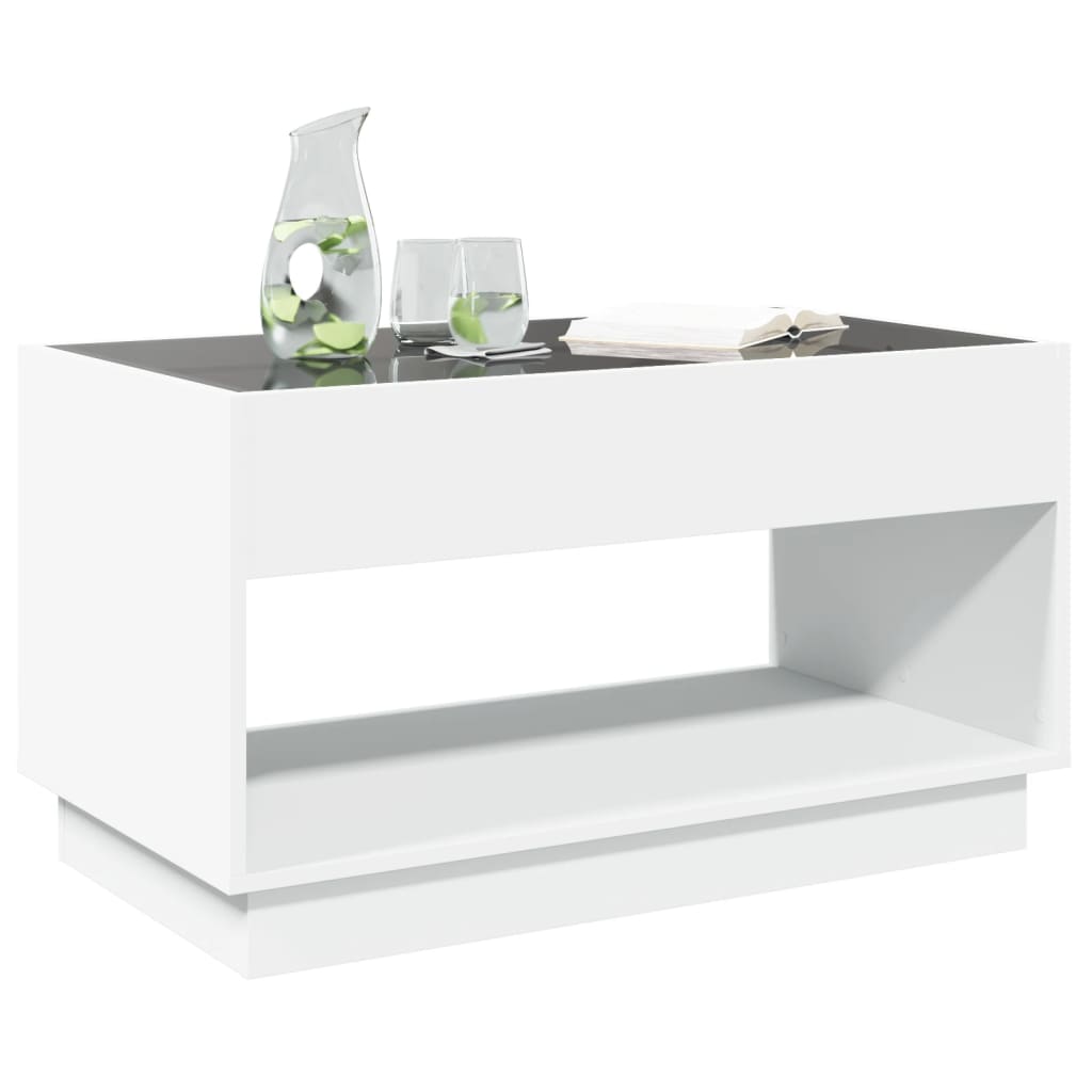 vidaXL Măsuță de cafea cu LED infinity, alb, 90x50x50 cm vidaXL Măsuță de cafea cu LED infinity, alb, 90x50x50 cm