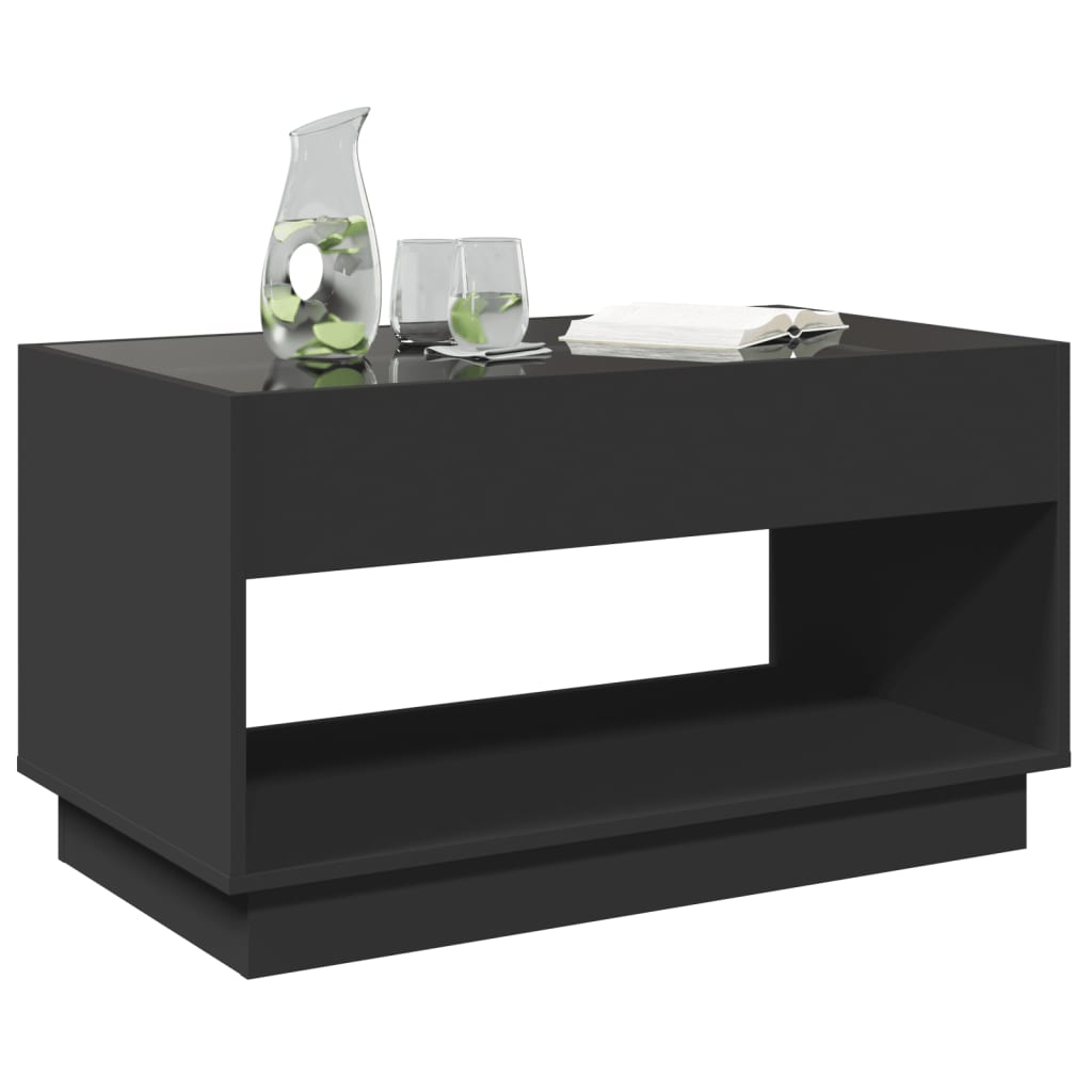 vidaXL Măsuță de cafea cu LED infinity, negru, 90x50x50 cm vidaXL Măsuță de cafea cu LED infinity, negru, 90x50x50 cm