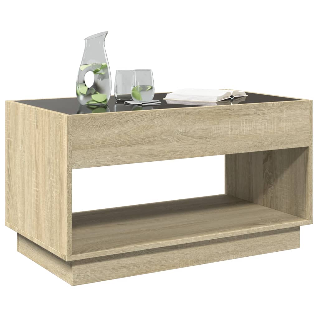 vidaXL Măsuță de cafea cu LED infinity, stejar sonoma, 90x50x50 cm vidaXL Măsuță de cafea cu LED infinity, stejar sonoma, 90x50x50 cm
