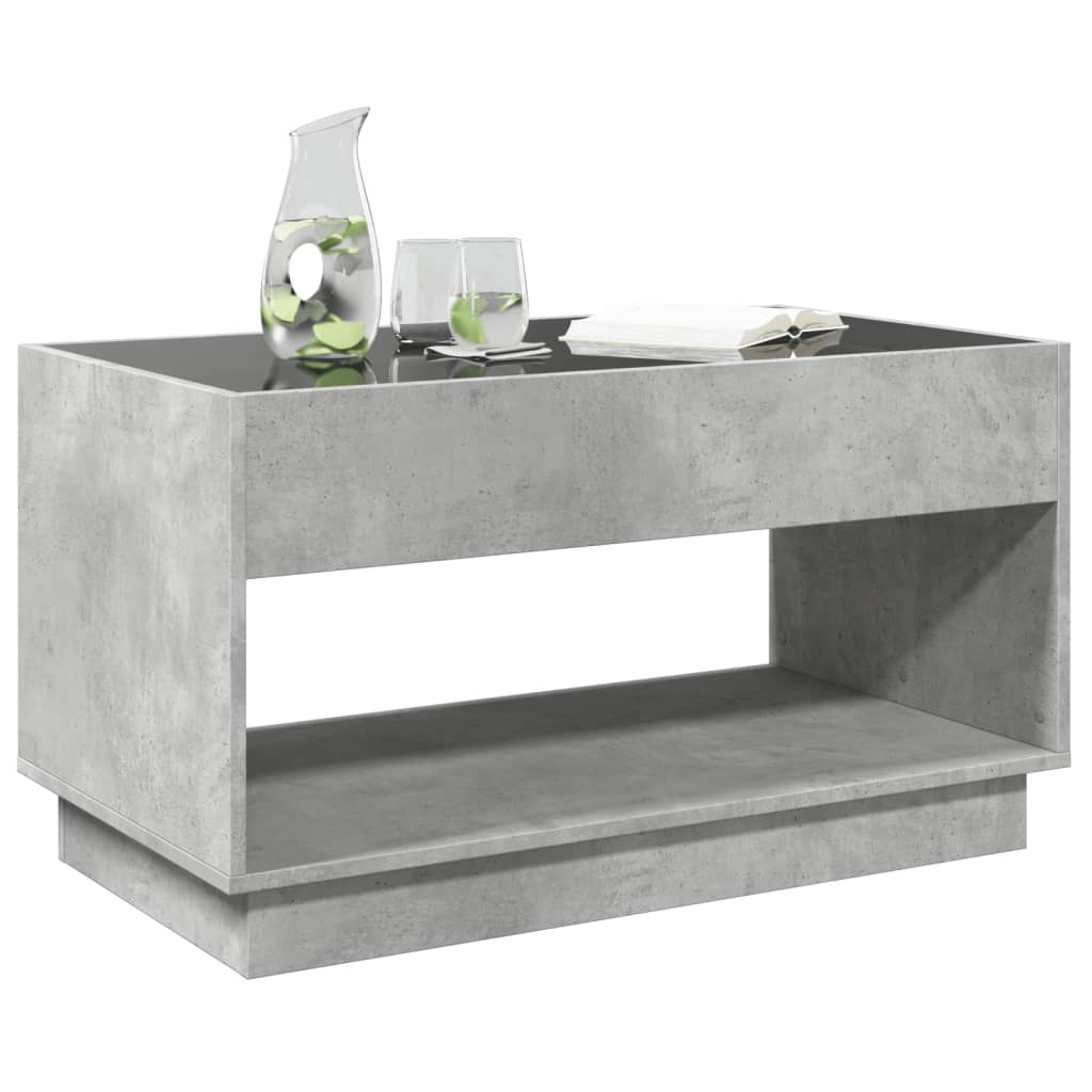 vidaXL Măsuță de cafea cu LED infinity, gri beton, 90x50x50 cm vidaXL Măsuță de cafea cu LED infinity, gri beton, 90x50x50 cm
