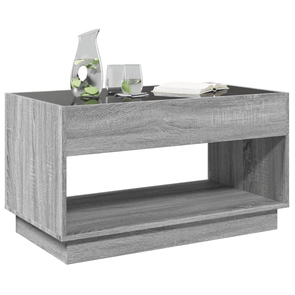 vidaXL Măsuță de cafea cu LED infinity, gri sonoma, 90x50x50 cm vidaXL Măsuță de cafea cu LED infinity, gri sonoma, 90x50x50 cm