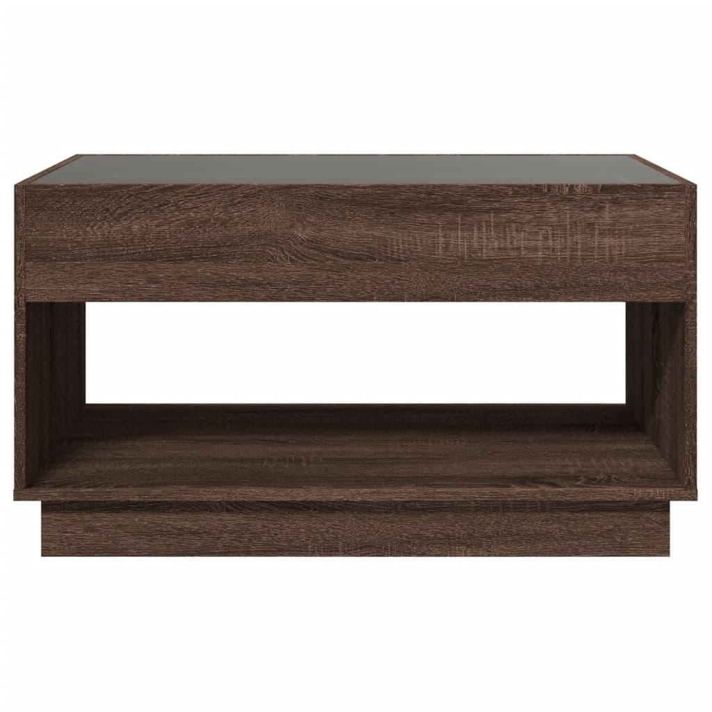 vidaXL Măsuță de cafea cu LED infinity, stejar maro, 90x50x50 cm vidaXL Măsuță de cafea cu LED infinity, stejar maro, 90x50x50 cm