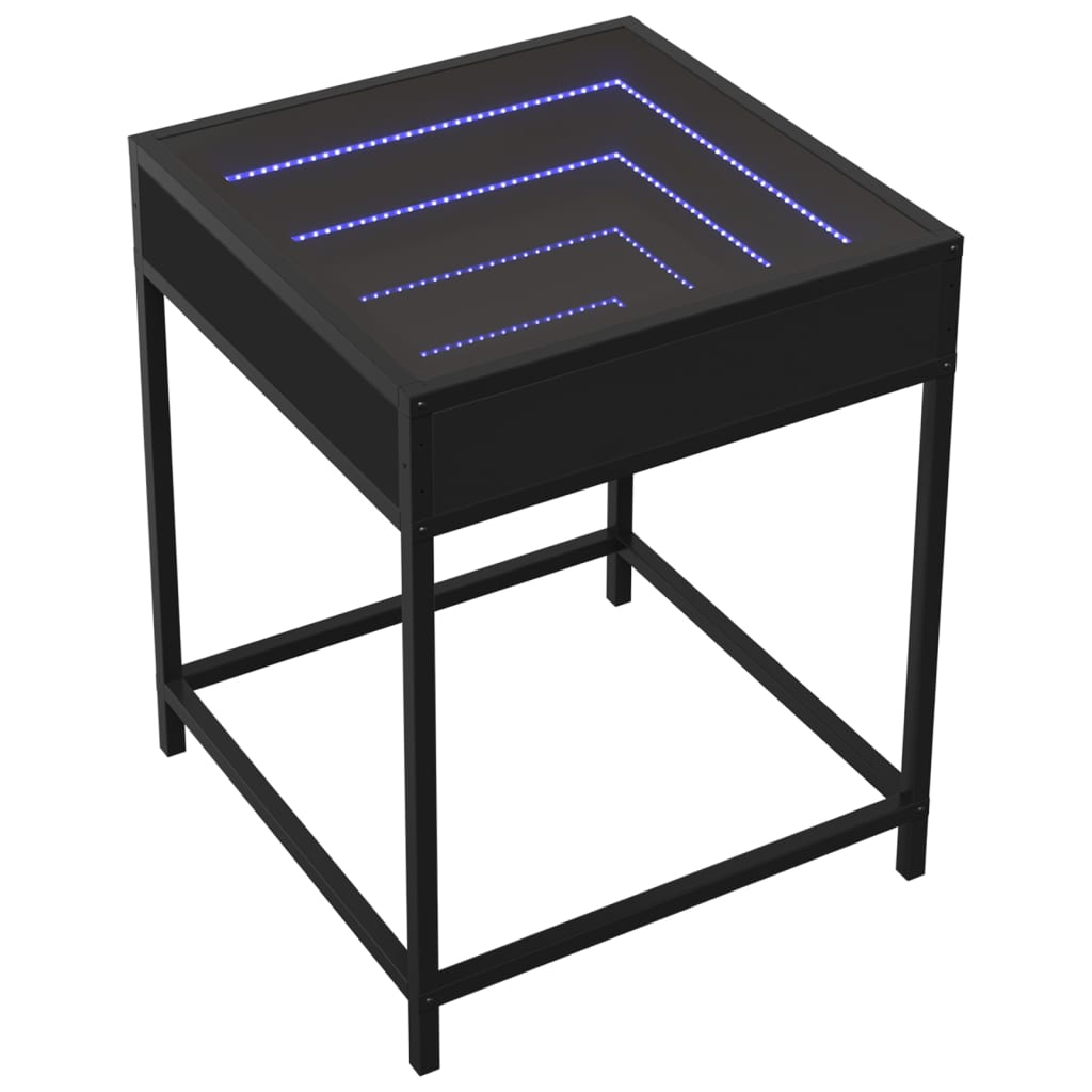 vidaXL Măsuță de cafea cu LED infinity, negru, 40x40x51 cm vidaXL Măsuță de cafea cu LED infinity, negru, 40x40x51 cm