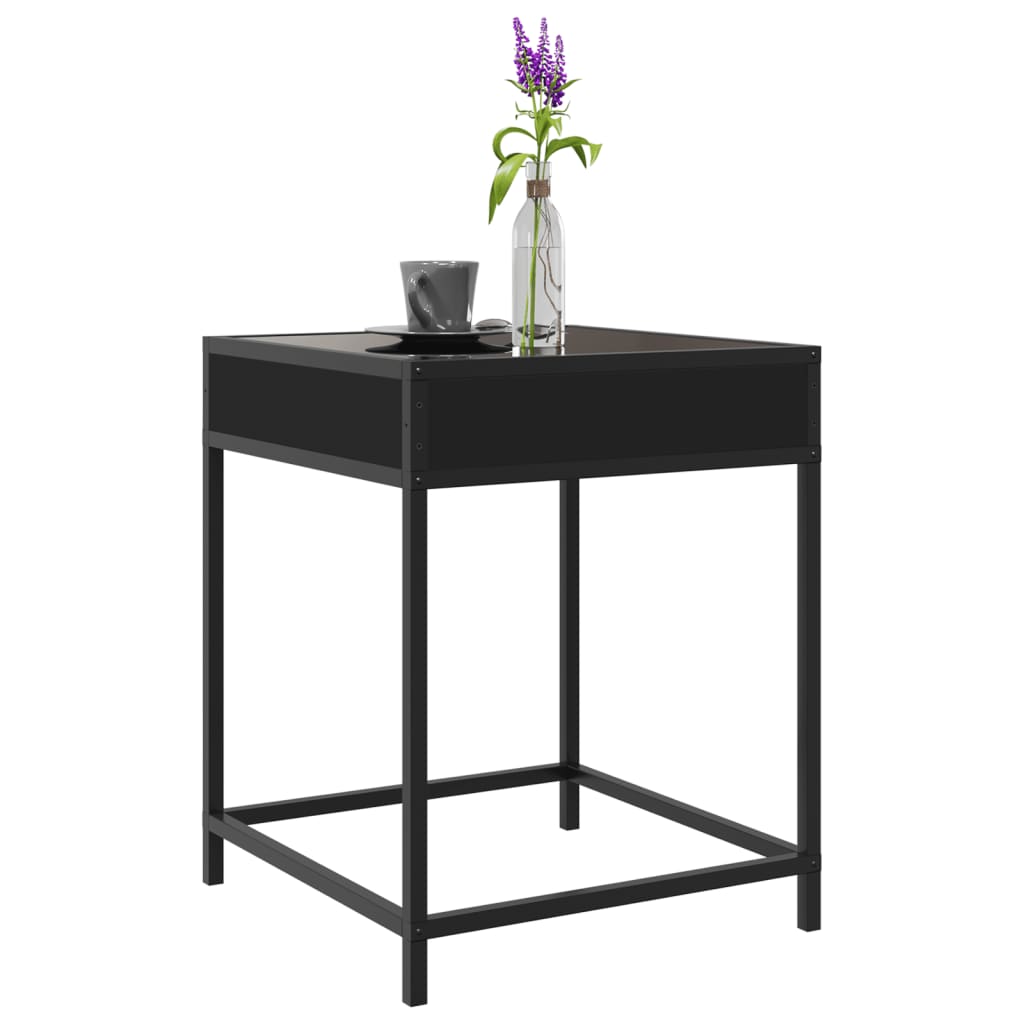 vidaXL Măsuță de cafea cu LED infinity, negru, 40x40x51 cm vidaXL Măsuță de cafea cu LED infinity, negru, 40x40x51 cm