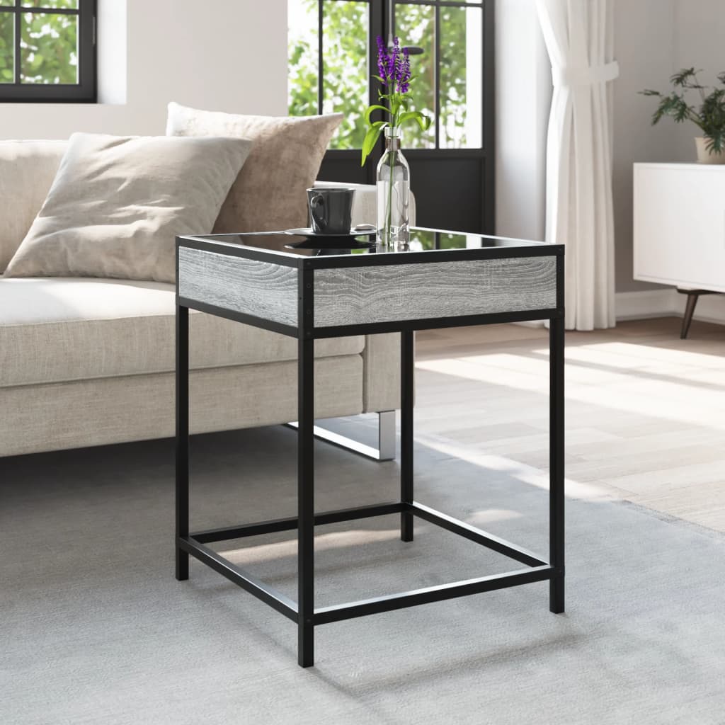 vidaXL Măsuță de cafea cu LED infinity, gri sonoma, 40x40x51 cm vidaXL Măsuță de cafea cu LED infinity, gri sonoma, 40x40x51 cm
