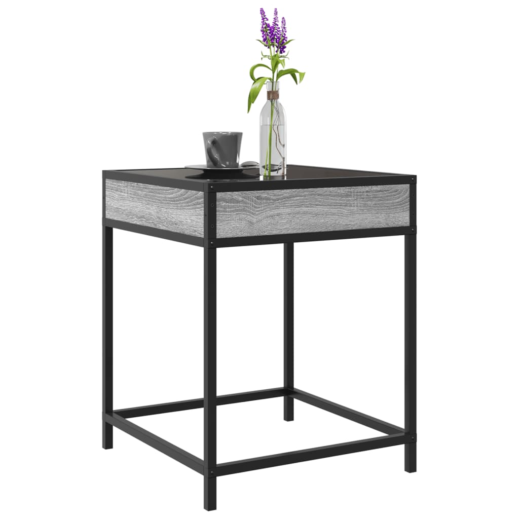 vidaXL Măsuță de cafea cu LED infinity, gri sonoma, 40x40x51 cm vidaXL Măsuță de cafea cu LED infinity, gri sonoma, 40x40x51 cm