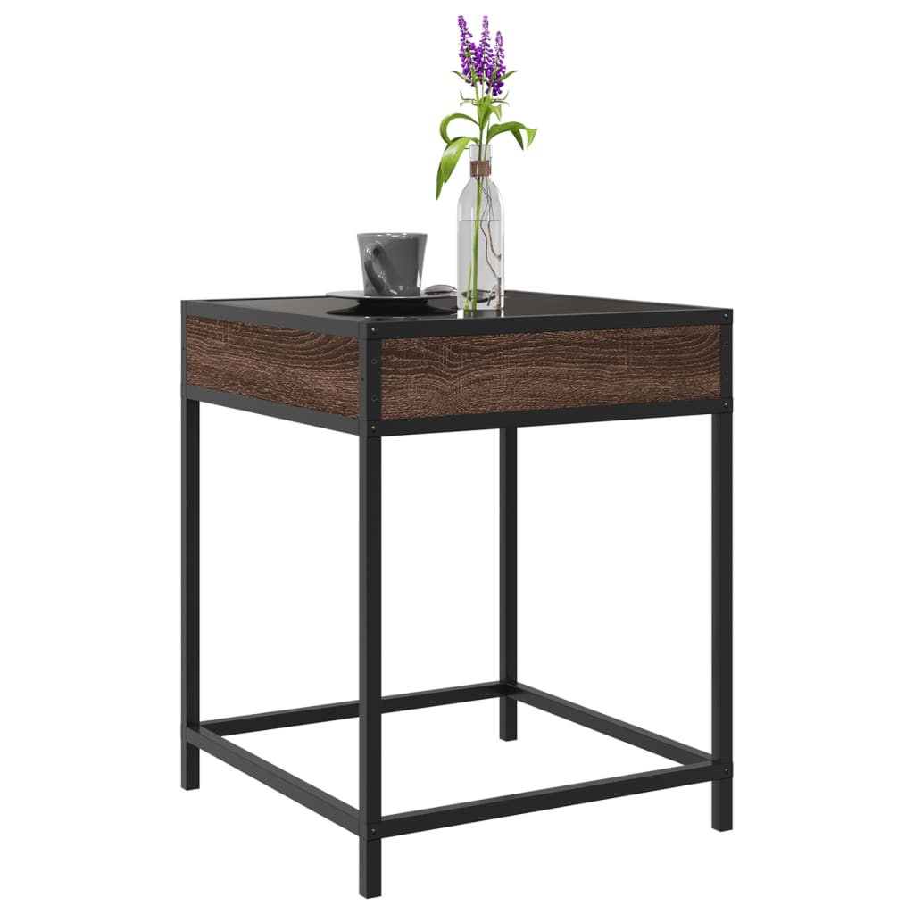 vidaXL Măsuță de cafea cu LED infinity, stejar maro, 40x40x51 cm vidaXL Măsuță de cafea cu LED infinity, stejar maro, 40x40x51 cm