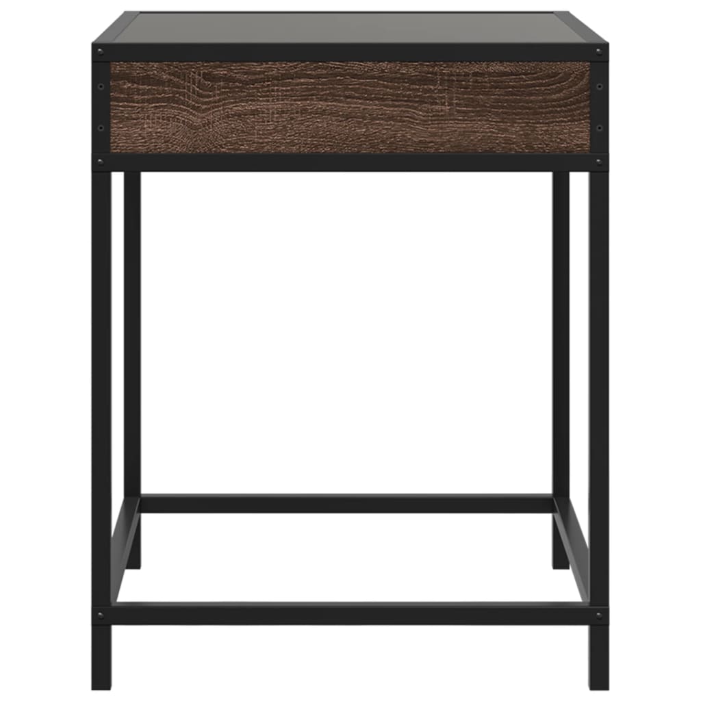 vidaXL Măsuță de cafea cu LED infinity, stejar maro, 40x40x51 cm vidaXL Măsuță de cafea cu LED infinity, stejar maro, 40x40x51 cm