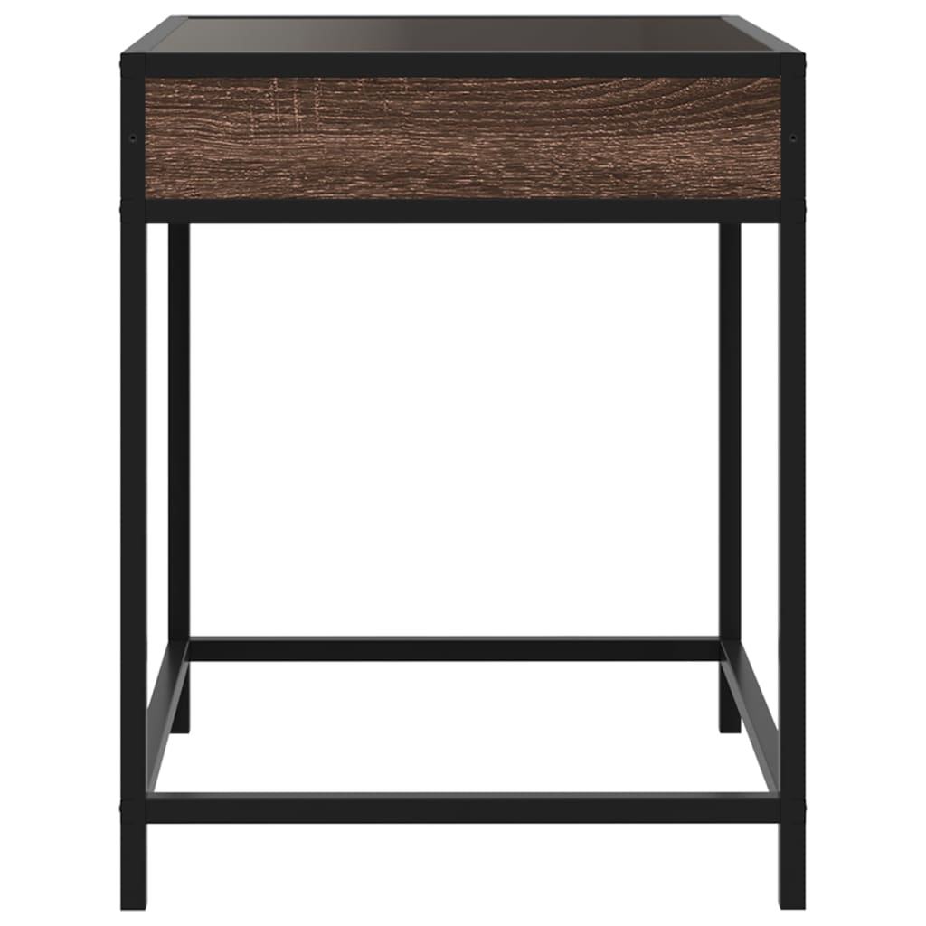 vidaXL Măsuță de cafea cu LED infinity, stejar maro, 40x40x51 cm vidaXL Măsuță de cafea cu LED infinity, stejar maro, 40x40x51 cm