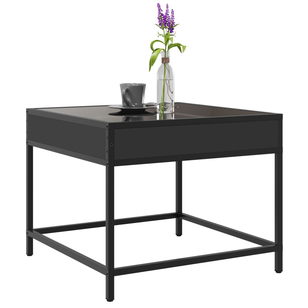 vidaXL Măsuță de cafea cu LED infinity, negru, 50x50x41 cm vidaXL Măsuță de cafea cu LED infinity, negru, 50x50x41 cm
