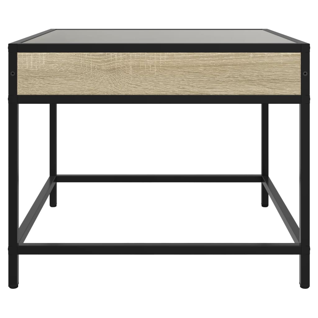 vidaXL Măsuță de cafea cu LED infinity, stejar sonoma, 50x50x41 cm vidaXL Măsuță de cafea cu LED infinity, stejar sonoma, 50x50x41 cm
