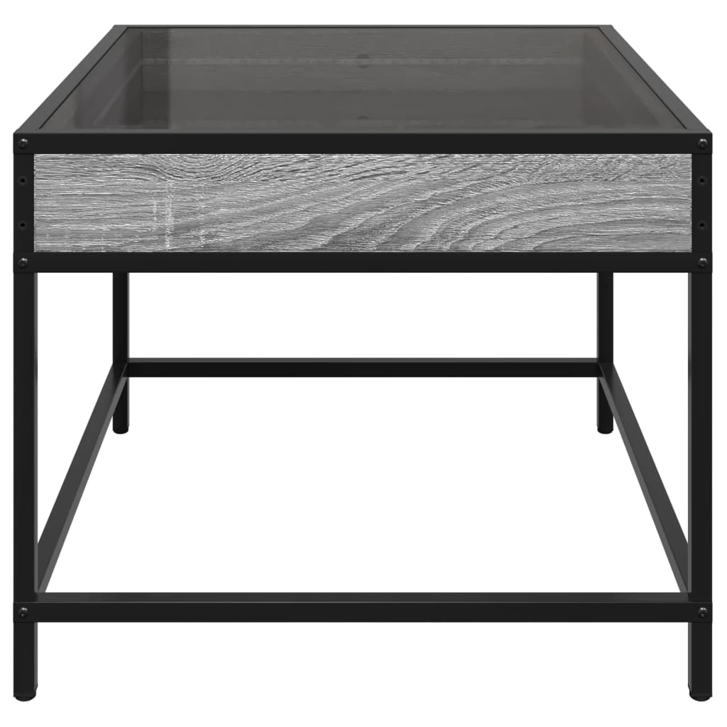 vidaXL Măsuță de cafea cu LED infinity, gri sonoma, 50x50x41 cm vidaXL Măsuță de cafea cu LED infinity, gri sonoma, 50x50x41 cm