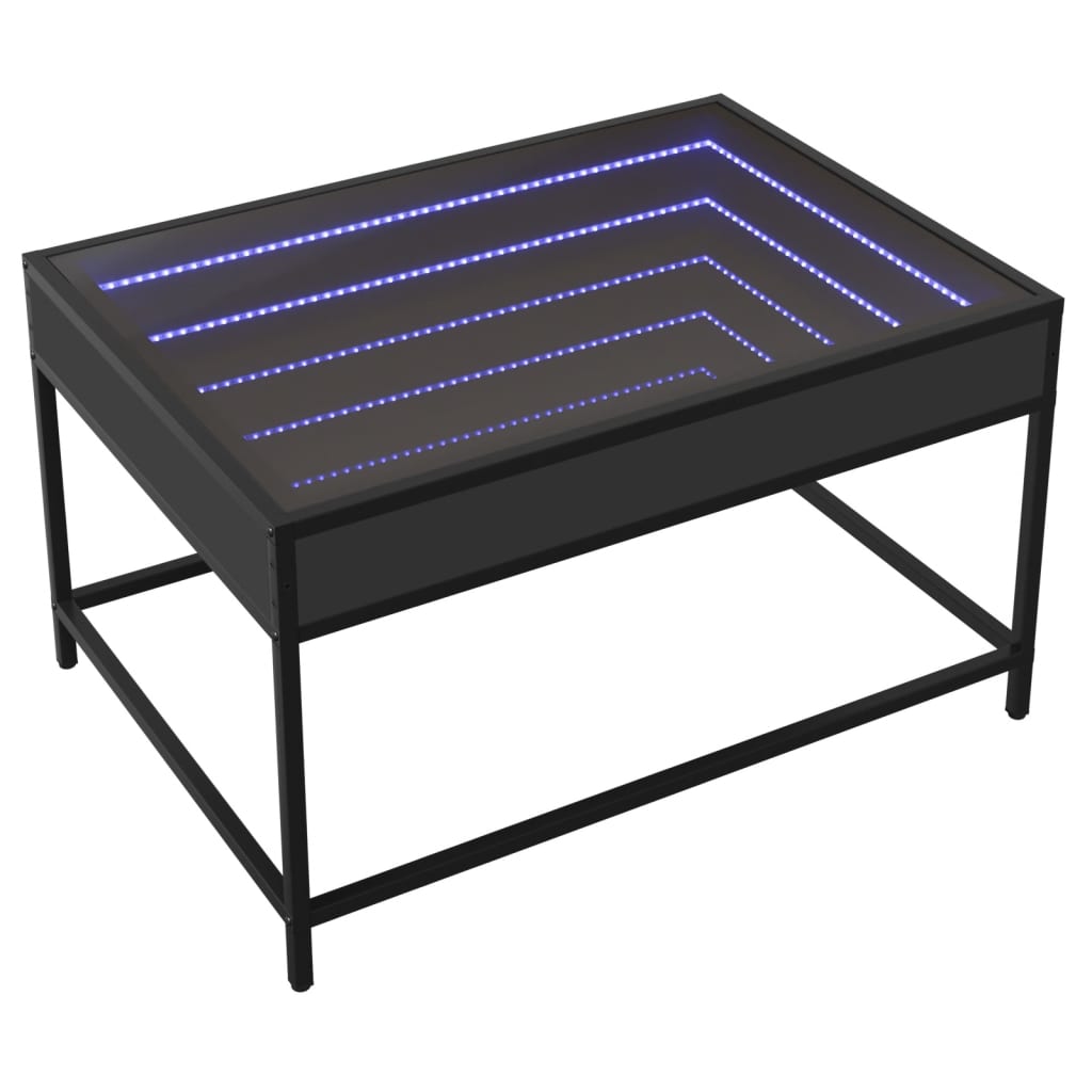 vidaXL Măsuță de cafea cu LED infinity, negru, 70x50x41 cm vidaXL Măsuță de cafea cu LED infinity, negru, 70x50x41 cm