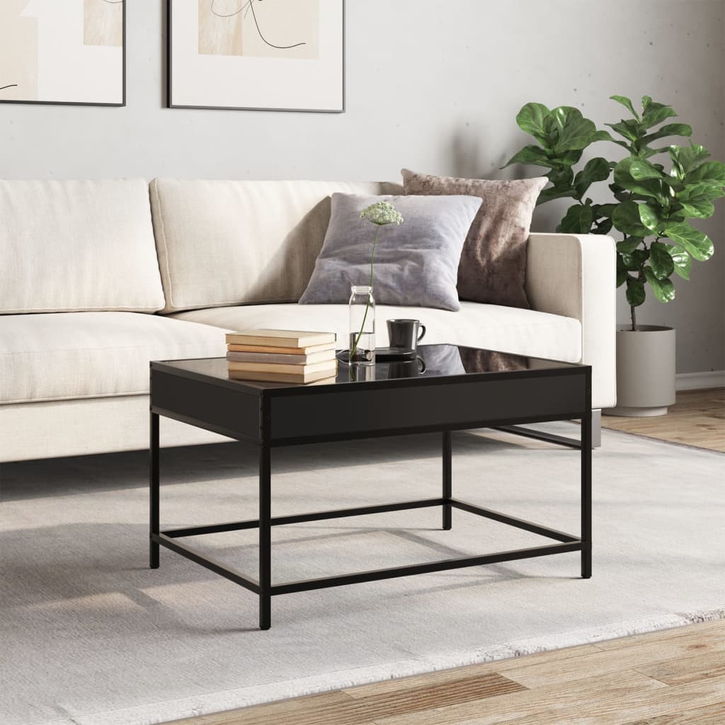 vidaXL Măsuță de cafea cu LED infinity, negru, 70x50x41 cm vidaXL Măsuță de cafea cu LED infinity, negru, 70x50x41 cm
