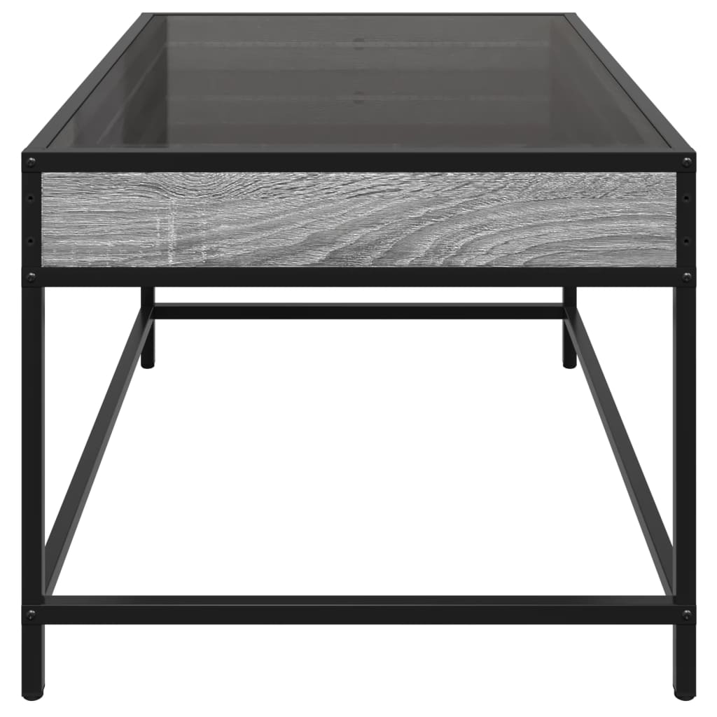 vidaXL Măsuță de cafea cu LED infinity, gri sonoma, 70x50x41 cm vidaXL Măsuță de cafea cu LED infinity, gri sonoma, 70x50x41 cm