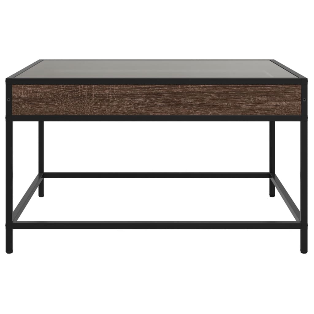 vidaXL Măsuță de cafea cu LED infinity, stejar maro, 70x50x41 cm vidaXL Măsuță de cafea cu LED infinity, stejar maro, 70x50x41 cm