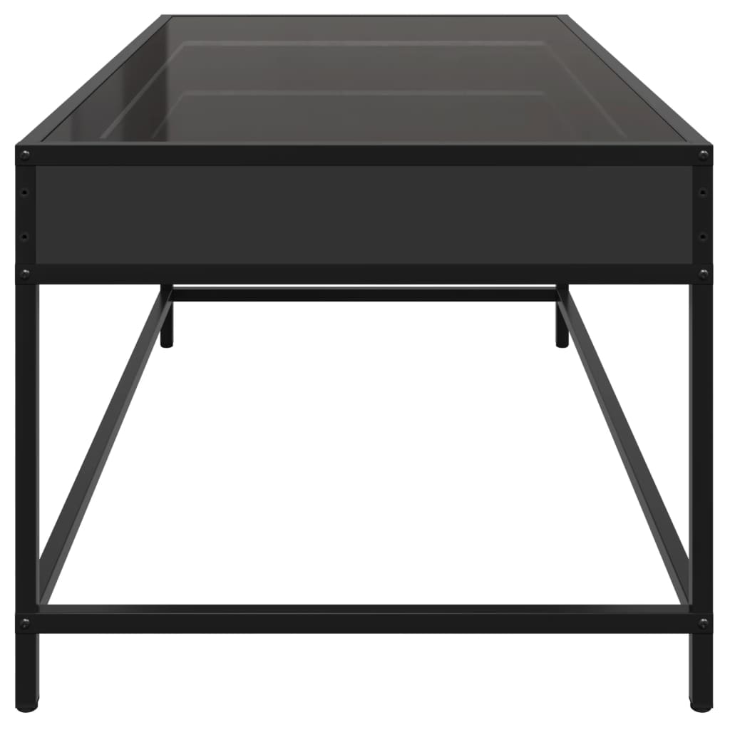 vidaXL Măsuță de cafea cu LED infinity, negru, 90x50x41 cm vidaXL Măsuță de cafea cu LED infinity, negru, 90x50x41 cm