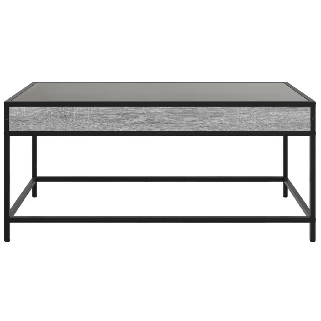 vidaXL Măsuță de cafea cu LED infinity, gri sonoma, 90x50x41 cm vidaXL Măsuță de cafea cu LED infinity, gri sonoma, 90x50x41 cm