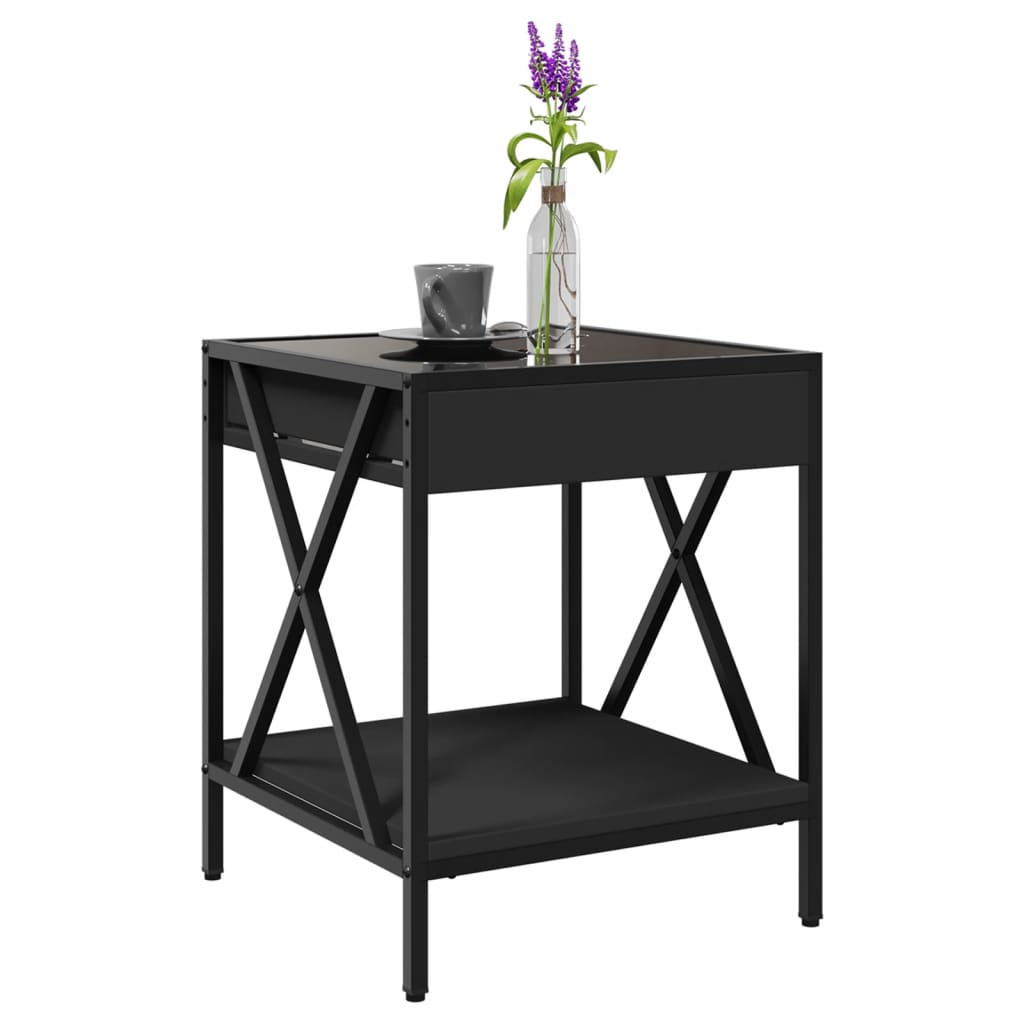vidaXL Măsuță de cafea cu LED infinity, negru, 40x40x49 cm vidaXL Măsuță de cafea cu LED infinity, negru, 40x40x49 cm