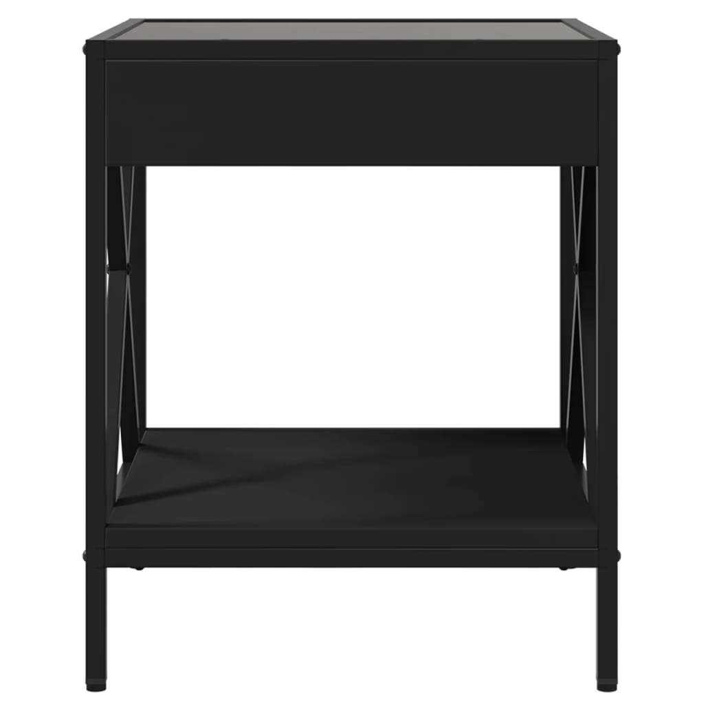 vidaXL Măsuță de cafea cu LED infinity, negru, 40x40x49 cm vidaXL Măsuță de cafea cu LED infinity, negru, 40x40x49 cm
