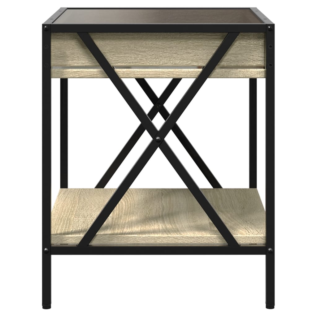 vidaXL Măsuță de cafea cu LED infinity, stejar sonoma, 40x40x49 cm vidaXL Măsuță de cafea cu LED infinity, stejar sonoma, 40x40x49 cm
